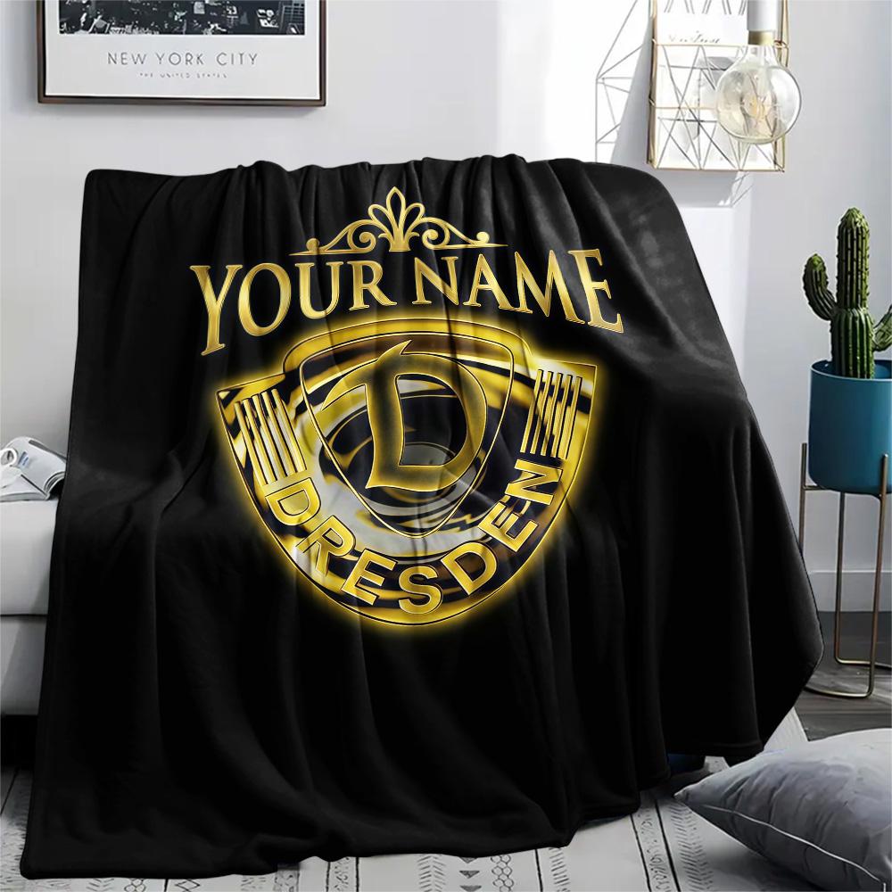 1PC Dynamo Dresden Custom Name Patterned Flannel Blanket Suitable For All Seasons For Home Decor Warmth And Comfort Gifts Holiday Present