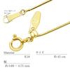 Gold Chain Necklace 18K K18 Snake Width Maximum 45cm Length Adjustable [Lara Christie] 0.7mm Approx. 2.9g Lc97-0015