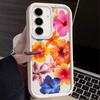 Чехол с цветочным принтом для Samsung S25 Ultra S24 FE S23 S22 A56 A36 A16 A15 A55 A35 Мягкий матовый противоударный чехол для телефона из ТПУ