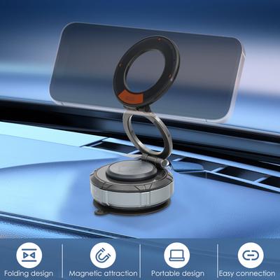Регулируемый на 360° магнитный держатель для телефона, складной на 180°, вакуумный присосочный магнитный держатель для телефона, обновленный магнит N52, автомобильный держатель для смартфона