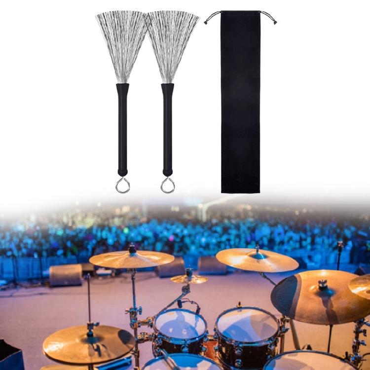 1 пара выдвижных барабанных щеток из стальной проволоки, удобная ручка, барабанные проволочные щетки, аксессуары для музыкальных инструментов, долговечные