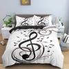 Music Note Print Bedding Set Psychedelic Duvet Cover Set Polyester Quilt Cover EU Double King Size Adult Kids Bed Accessories