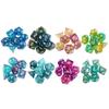 Board Games Iridescent Glitter Polyhedral Dice Carved Pattern Dice Set 7-Die Two-tone Dice Set