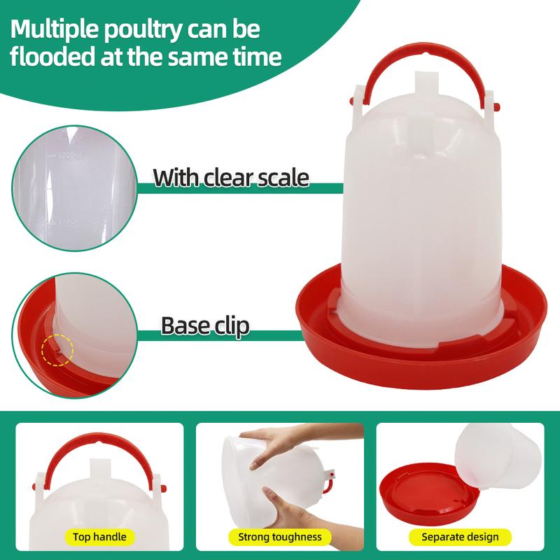 3kg+3L Chicken Feeder And Waterer Water Food Dispenser Automatic Chicken Birds Chick Waterer Feeding Bucket Container Supply
