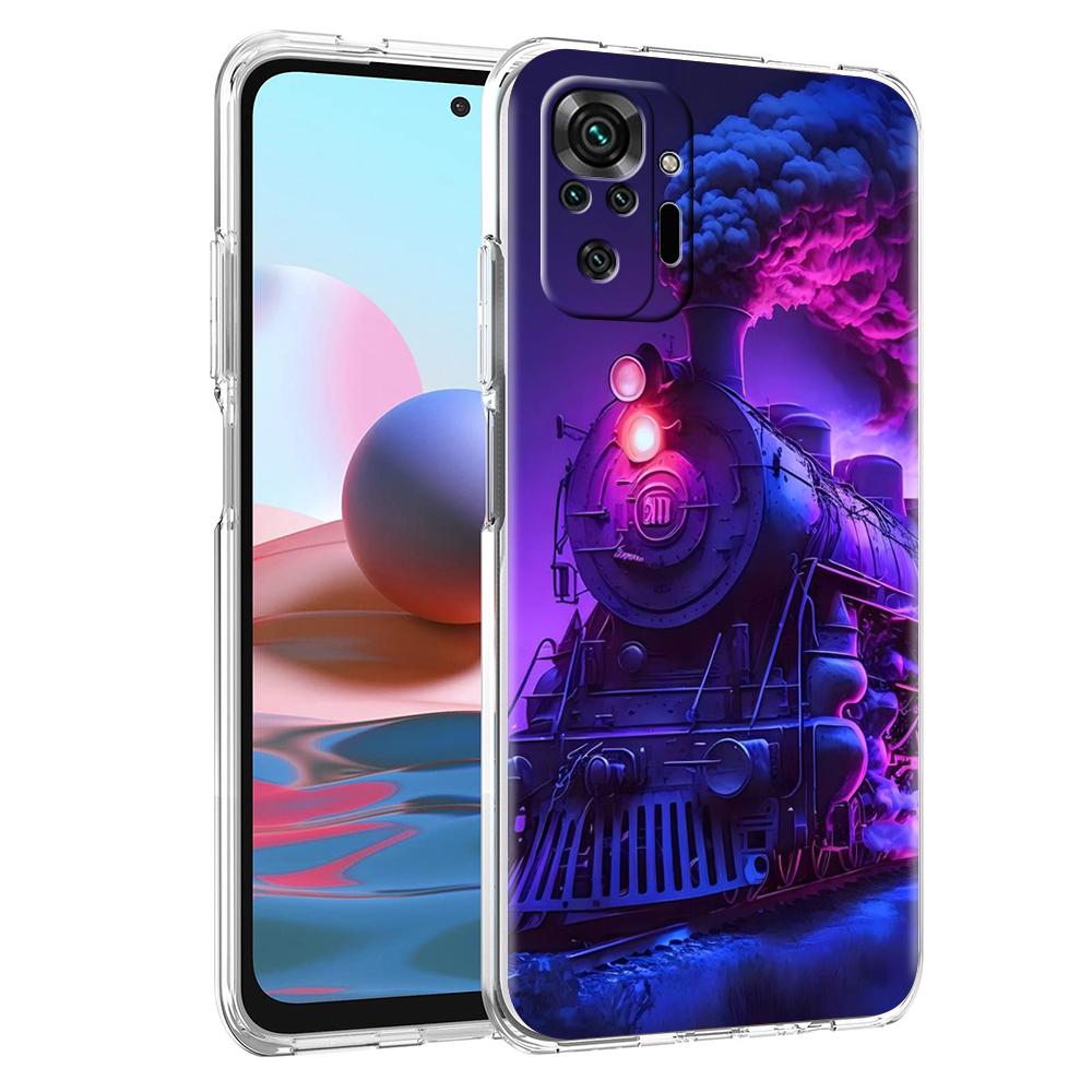 Train Phone Case Cover for Redmi Note 10 11 11T 7 8 8T 9 K40 Gaming 9A 9C Pro Plus Transparent Soft Shell Capas Coque Bags TPU