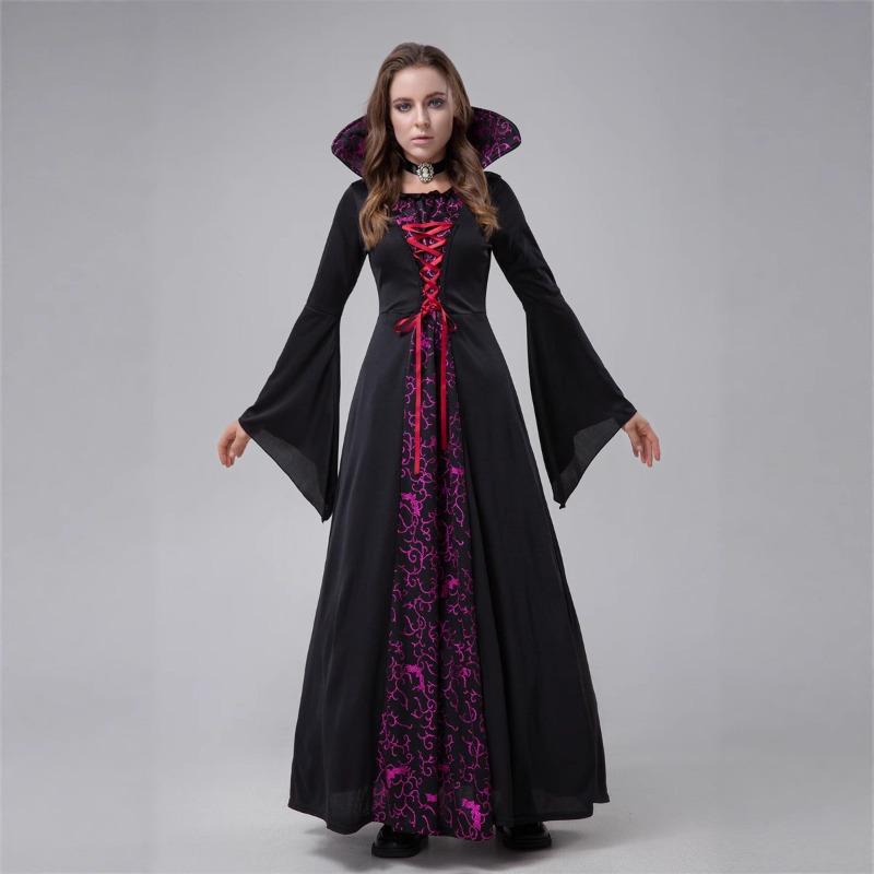 Halloween Vampire Demon Court Queen Witch Masquerade Cosplay Parent-Child Dress