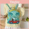 Cartoon Snoopy Pu Material Backpack With Zipper Closure For Casual Travel And Kids
