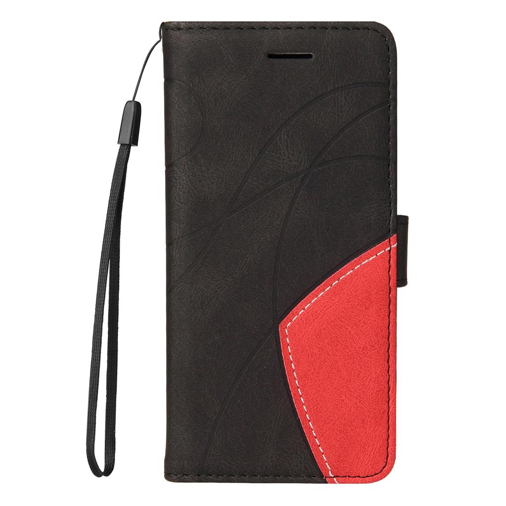 For Oppo Reno12 F 4G Leather Case Wallet Stand Color Splicing Phone Cover
