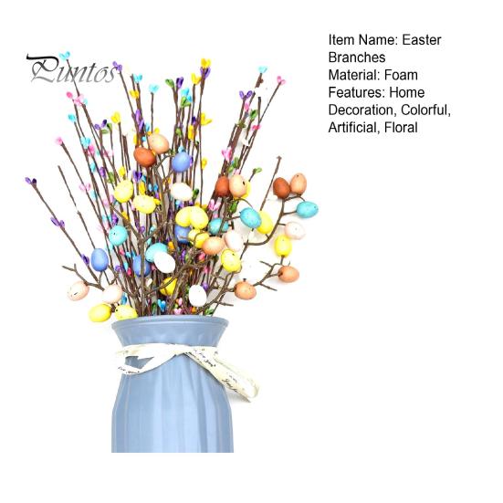 26 шт. искусственных пасхальных лоз с пастельными яйцами и ягодами, весенние цветочные стебли, ветки пасхальных яиц для цветочной композиции, домашнего декора