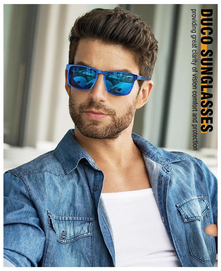 Поляризованные высококачественные солнцезащитные очки из углеродного волокна для защиты от УФ-излучения, стильные 8208 [DUCO] Мужские солнцезащитные очки, материал, для вождения, для рыбалки, защита, Wellington,