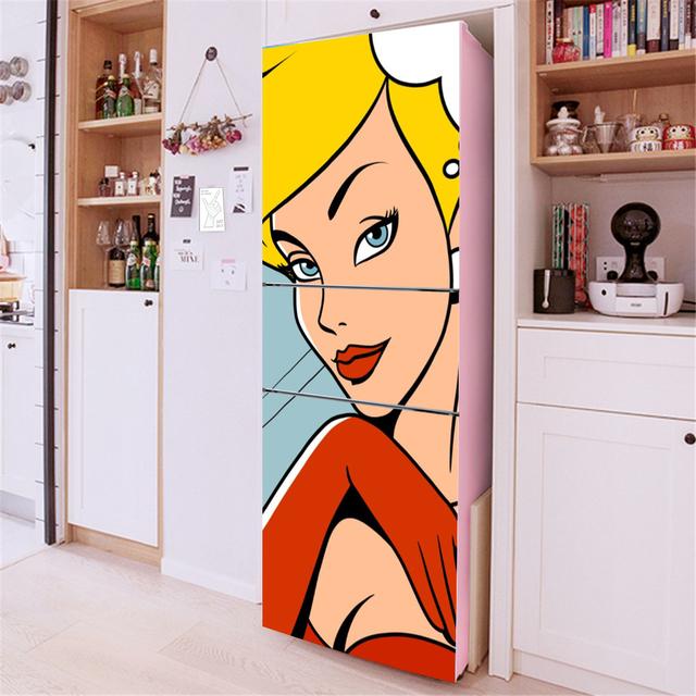 3D Flowers Self Adhesive Refrigerator Wrap Freezer Sticker Art Fridge Door Cover Wallpaper Relief Flower Kitchen Accessories