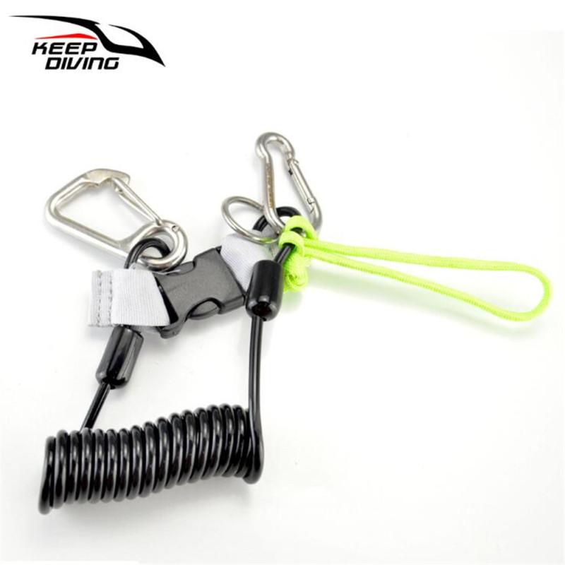 Diving Camera Spring Coil Lanyard with Coiled Quick Release Buckle