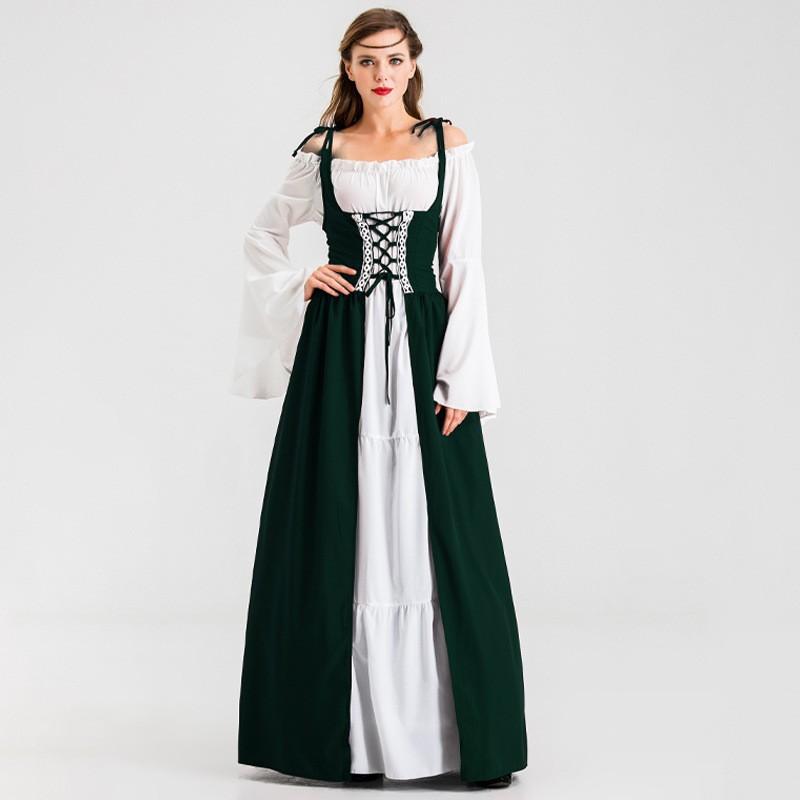 Halloween Princess Queen Costume Vintage European Royal Dress Stage Performance Cosplay Party