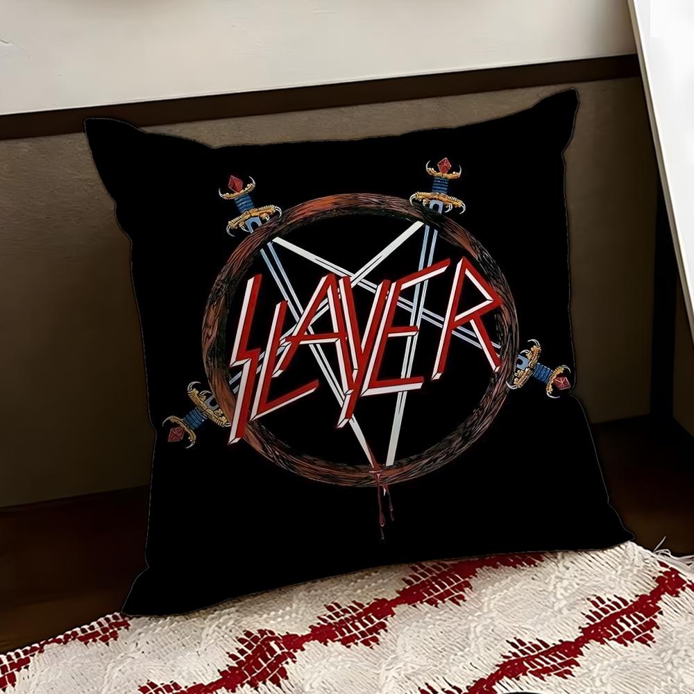 Heavy Metal Band SSlayer Cushion Cover Reversible Soft Durable Pillow Cover Home Car MultiScene Use for Daily Comfort