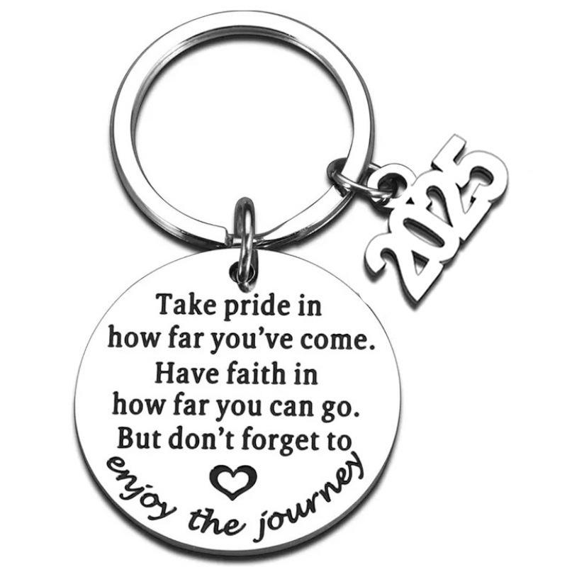 Stainless Steel Keychain for 2025 Graduation - University & High School Senior Gift In European and American Style