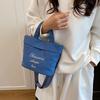 2025 Women's Fashion Canvas Embroidered Tote - Casual Crossbody Small Bucket Bag