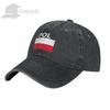 Poland Flag With Letter Washed Cotton Cap Gorras Snapback Caps Baseball Dad Outdoors Travel Sun Hats Casquette