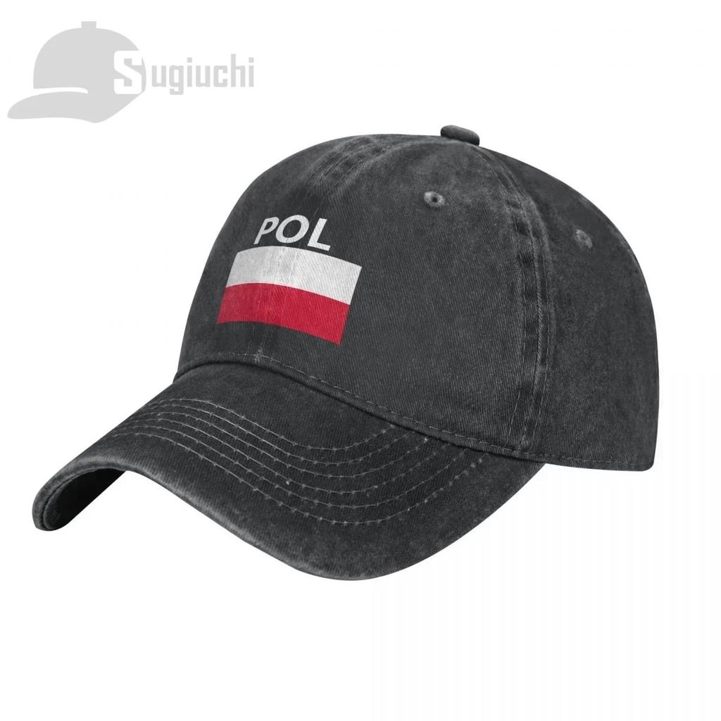 Poland Flag With Letter Washed Cotton Cap Gorras Snapback Caps Baseball Dad Outdoors Travel Sun Hats Casquette
