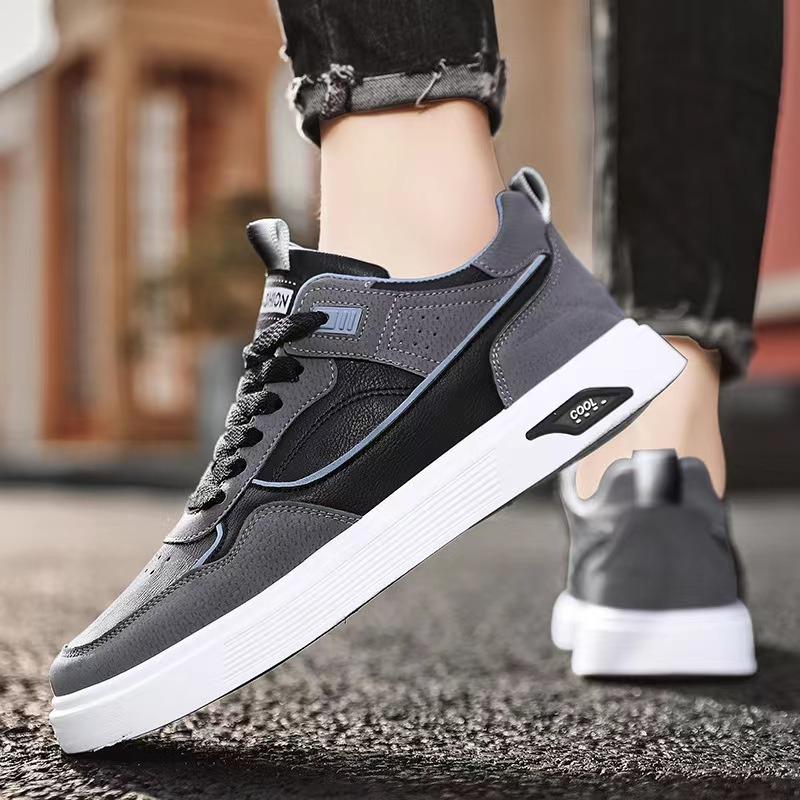 Outdoor Men's Shoes Spring and Summer Breathable New Student Leather Green Board Shoes Men's Versatile Casual Trendy Shoes