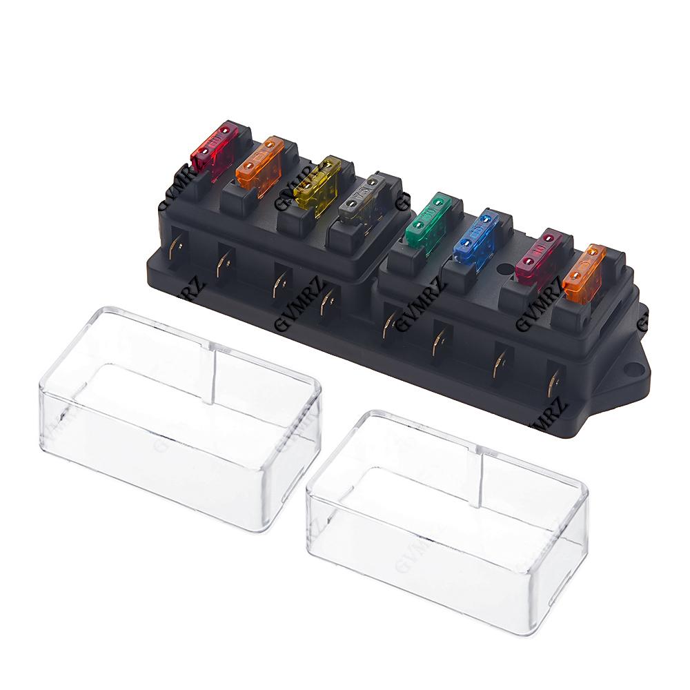 4/6/8/12 Way Car Fuse Holder Car Fuse Box Car Truck Auto Blade Fuse Box with Fuses for 12V 24V ATO Standard Circuit 20A/30A/40A Fuses4