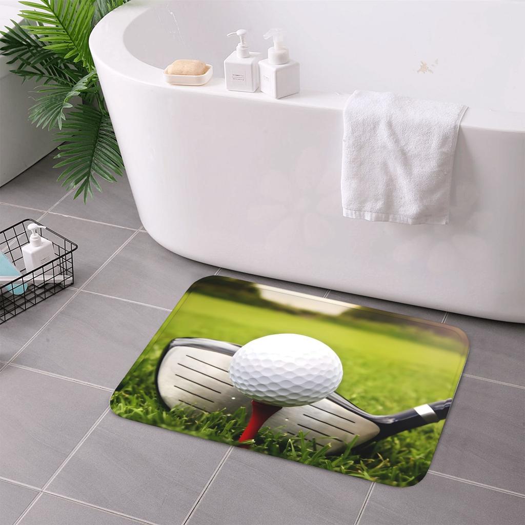 1PC Golf ball Kitchen Rug Non-Slip Door Mat Pop design Bathroom Rug Bath Mat Carpet for Home Sink Laundry Decoreeree