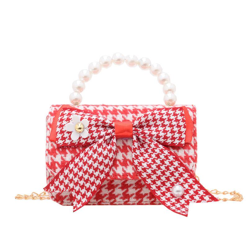 Knot Stylish Butterfly Girls Handbag Pearl Shoulder Bag For Children With Cute Design