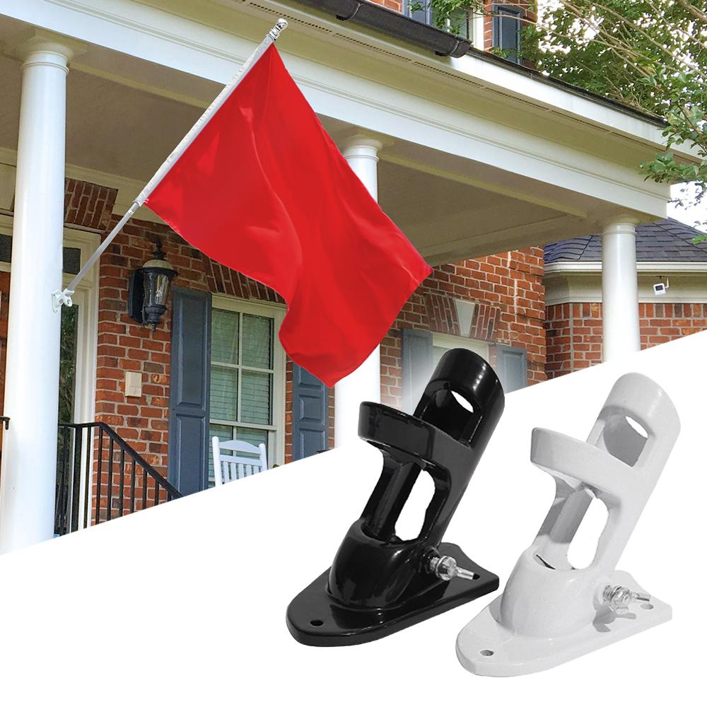 Flag Pole Holder Two Positions Flag Pole Mounting Bracket 1 Inch Inner Diameter Aluminum Alloy Flag Holder with Hardware