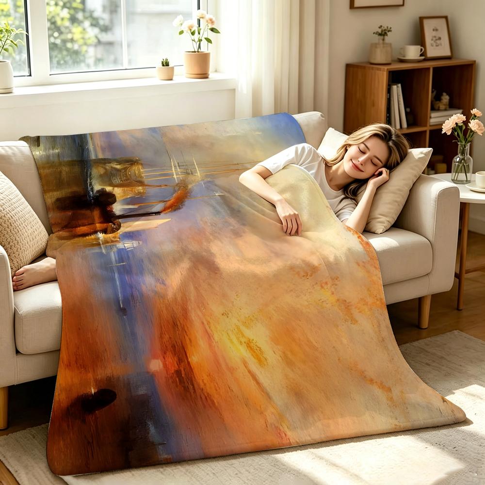 Joseph Mallord William Turner Throw Soft Warm Flannel Throw Blanket Multiuse for Sofa Bed Office Nap
