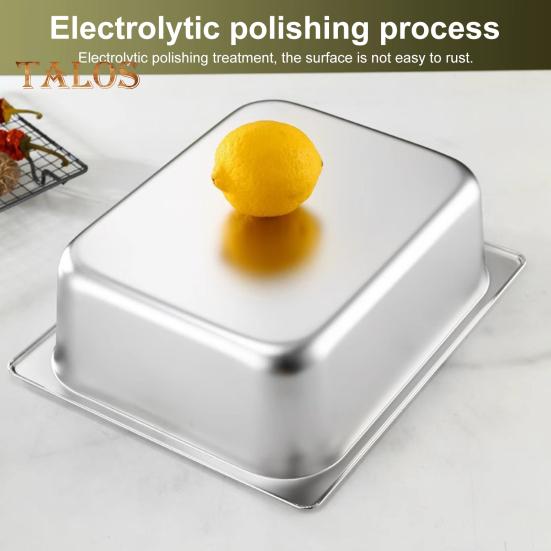 Подогреватель пищи из нержавеющей стали, большой емкости 6,7 л, подогреваемый контейнер с крышкой для шведского стола, прямоугольный поддон для подогрева пищи