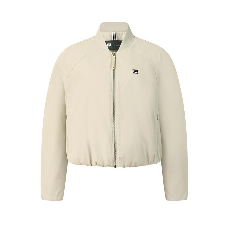 Fila Теннисная Мода Минималистичный Классический Ретро Спортивный Повседневный Удобный Теплый Свободный Короткий Хлопковый Пиджак Женские куртки Абрикосовый A11W613904FBG