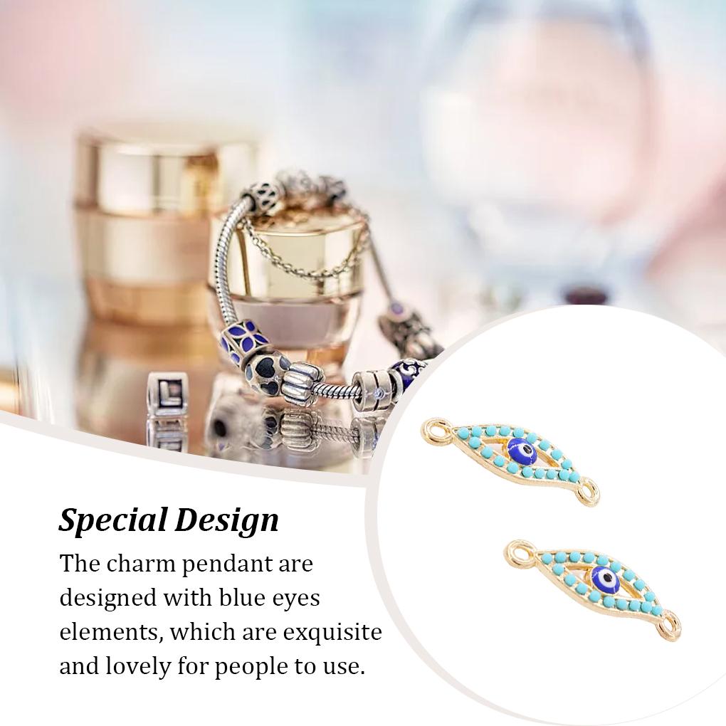 10 штук Синий глаз Фурнитура Полированный крючок Соединитель Покрытие Подвеска для подвешивания DIY Женское ожерелье Серьги Ювелирные аксессуары