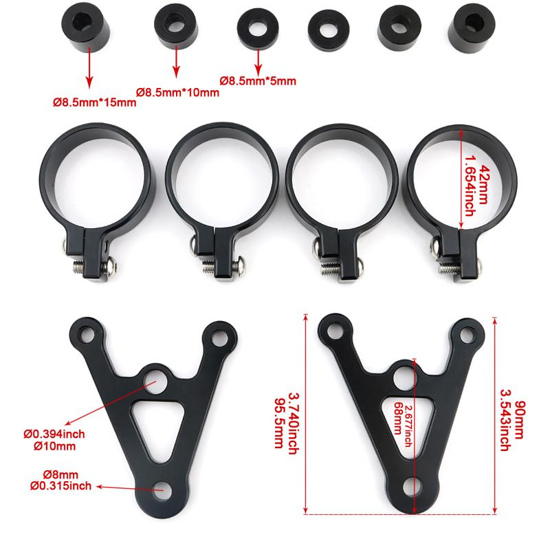 Motorcycle Front Fork Tubes CNC Mount Headlight Bracket Aluminum Black 42mm Fit For BMW K100 K75