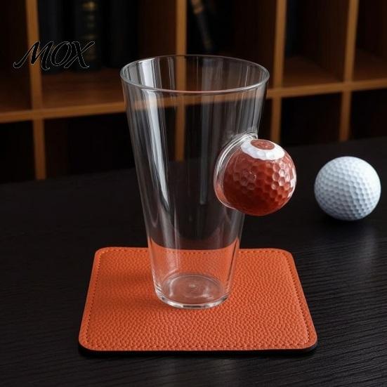 Non-Toxic Glass Tumbler Wine Glass, Golf/Football/Tennis/Rugby/Baseball/Billiards/Basketball Shape, Creative Transparent Versatile Home Drinkware Beer