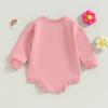 Baby Girls Long Sleeve Jumpsuits Casual Letter Print Sweatshirt Romper for Newborn Infant Toddler Cute Clothes
