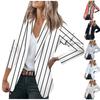 Women's Jacket Long Sleeve Cardigan Collar Stripe Single Button Business & Leisure Top