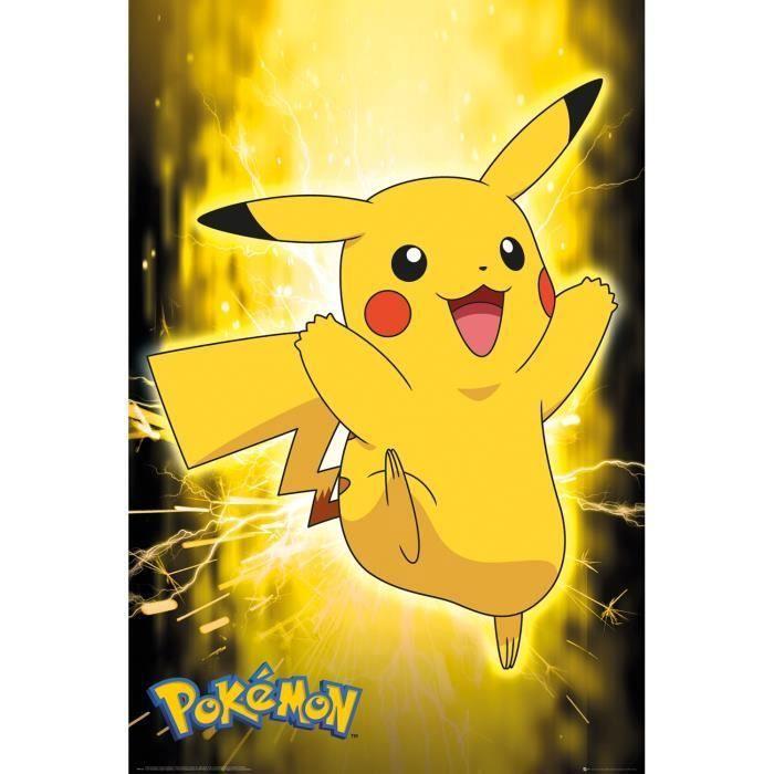 Affiche Maxi - Pokemon - Pikachu - 61x91.5cm - Multicolore - Décoration murale - Intérieur