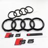 3D ABS Car Front Grille For qaz14 S5 2010-2019 4-Ring Logo Logo S5 Sticker qaz14 Sport Decal Emblem Rear Trunk Lid Auto Styling