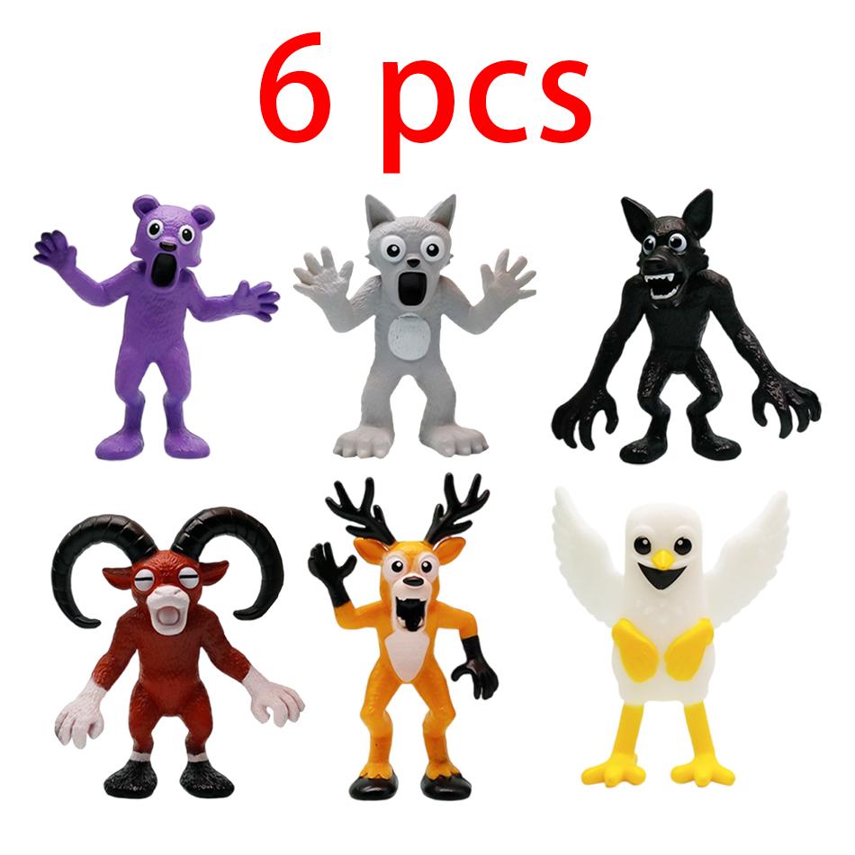 New 99 Nights in The Forest Deer Owl Goat Player Protagonist Character Monster Set Model Assembled Figurine Plastic Toy Gifts