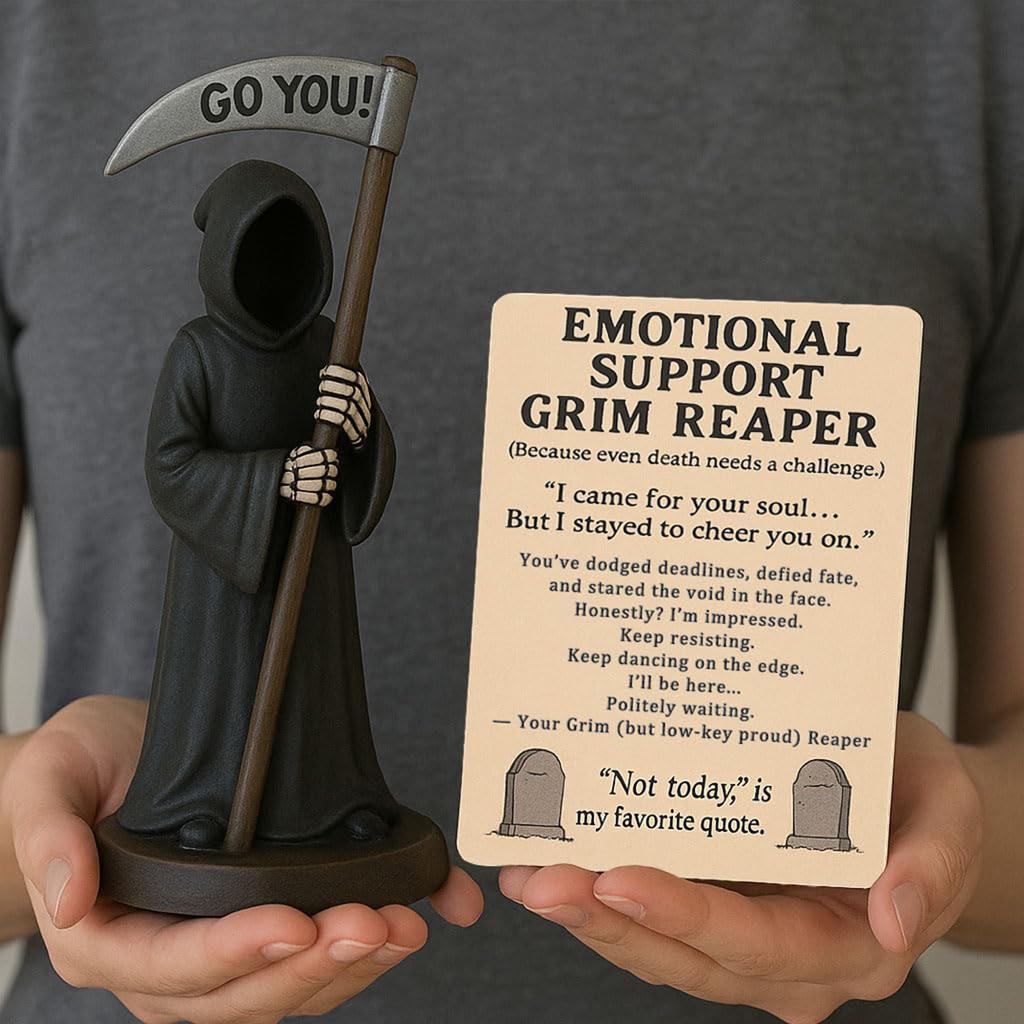 Halloween Grim Reaper Figurine Bookshelf Decor Goth Fantasy Art Mystery Man Decor Suitable for Table Centerpiece Shelf