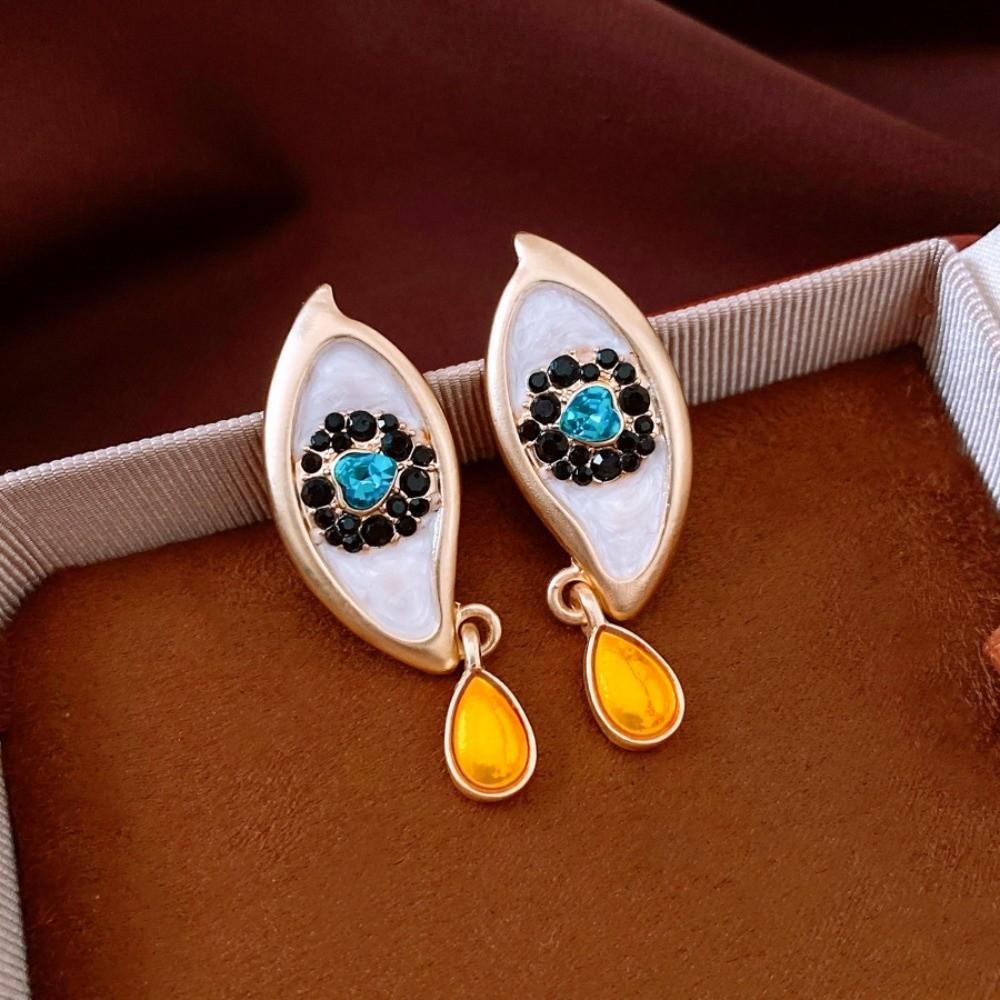 Devil's Eye Bohemian Punk Ear Stud Zircon Vintage Long Drop Earrings Valentine's Day Gift