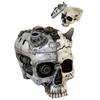 [A2694] - Resin Box Figurine 'Skull' Gray Beige - 17 Cm