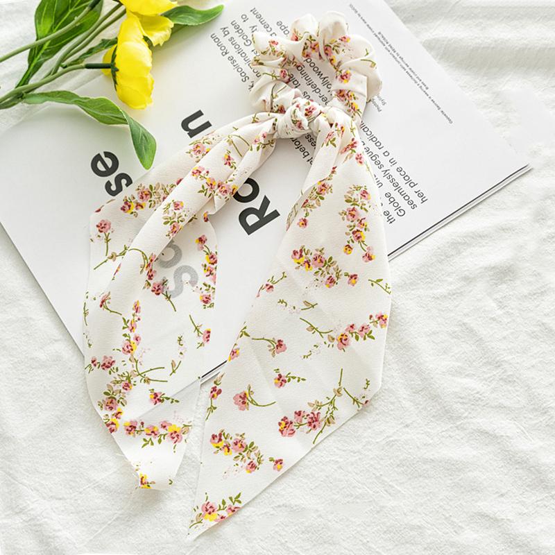 2025 New Flower Bow Hair Ribbons Scrunchies Vintage Satin Ponytail Large Hairbands Rubber Bands Headbands Women Hair Accessories