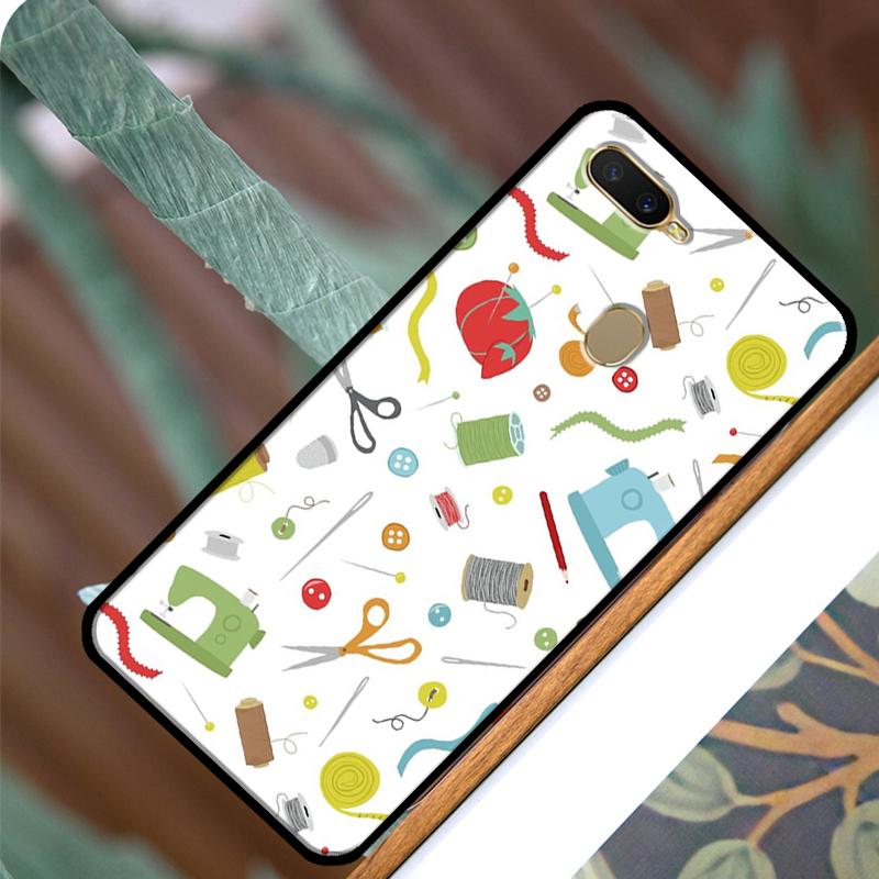 Чехол для телефона с швейными ножницами для OPPO A15 A3S A5S A52 A72 A54 A74 A94 A83 A91 A93 A5 A9 A31 A53 A53S 2020