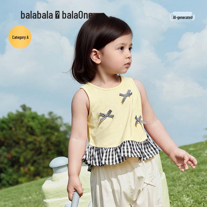 Девочковый топ-жилет Balabala с комбинированным низом