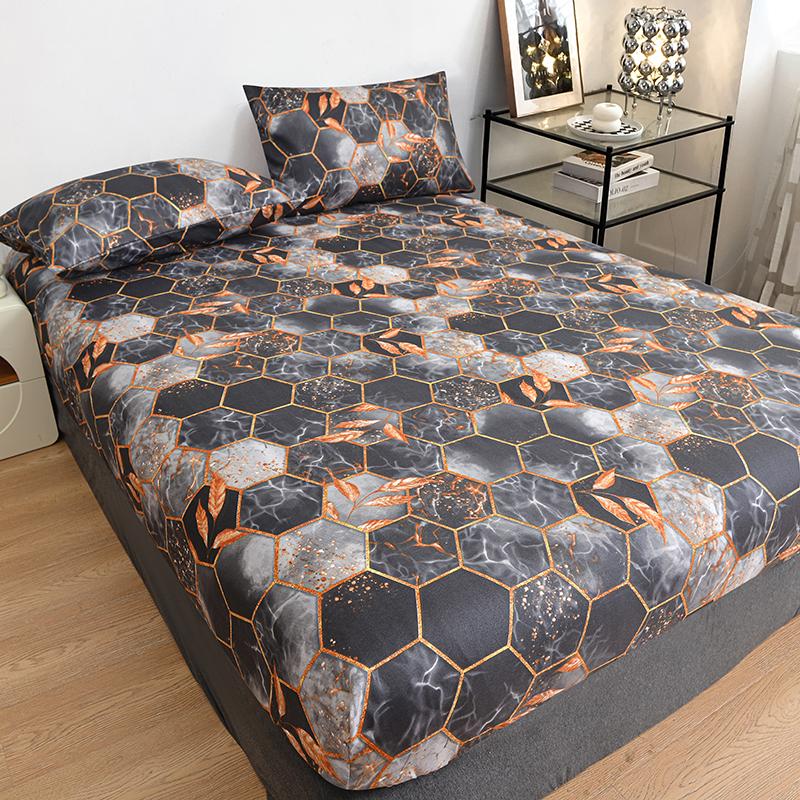 1Pc Fitted Sheet Non-Slip Bedsheets Printed Mattress Cover 99/138/153/182/198Cm Bed Linen Sabanas Para Cama (No Pillowcase)