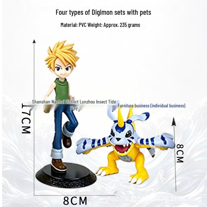 Набор фигурок Digimon из разных стран: Доступны настольные украшения Габумона и Патамона.