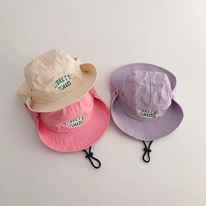 Kids Fisherman Cap Summer Quick Dry Breathable Foldable Panama Travel Hats Boys Girls Adjustable Big Brim Toddler Beach Hat