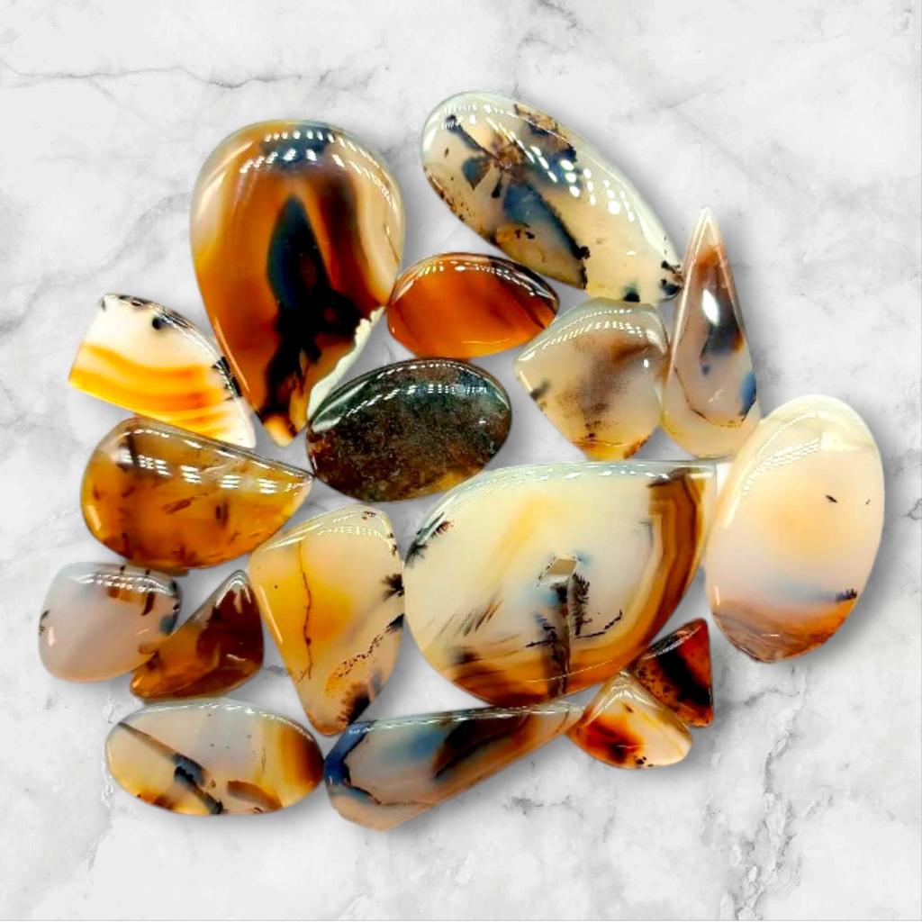 Лечебные камни, кабошон из натурального монтанийского агата, лот россыпью кабошонов, смешанный лот, лот лечебных драгоценных камней для изготовления ювелирных изделий.