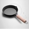 EDGING Cast Iron Frying Pan, Flat Bottom Pan for Home Use, Mini Egg Pan, Oil-Splattering Pan, Small Iron Pan, Uncoated Searing Pan for Breakfast, 16cm