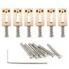 Musiclily Ultra Brass Bridge Saddles for ST Telecaster Electric Original Color of 10.5mm Strat/TL Guitars, (Set 6)